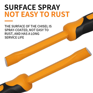 वेटॉक दो-टोन चिसल प्रीमियम फ्लैट और पॉइंट मैंगनीज स्टील कोल्ड मेसन को रबर हैंडल डिय ग्रेड चिसन के साथ - Product Image 3