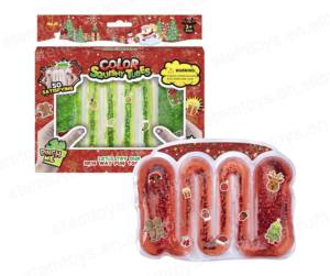 ใหม่ล่าสุดถุงบาร์น้ำแวววาวขนาดเล็กถุงพีวีซีบรรเทาความดันบีบของเล่นเพื่อการศึกษาในรูปแบบคริสต์มาส - Product Image 1