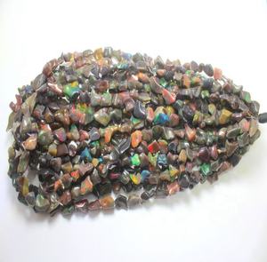 Cuentas de 16 pulgadas, Ópalo etíope negro Natural, pulido rugoso, 6x8mm a 8x12mm - Product Image 3