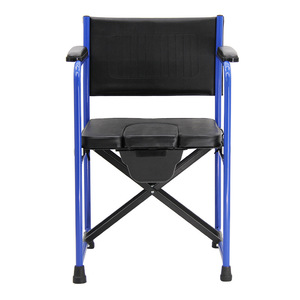 <b>Portable</b> <b>Commode</b> Chair Blue 58x23x78.5 Cm Folding Toilet Seat For Elderly And Pregnant Women With Built In Potty - Product Image 1