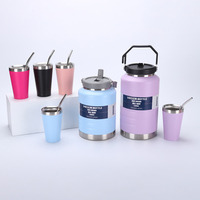 Vente en gros 1500/2000ml en acier inoxydable Yerba Mate boisson paille cuillère Kit vide Yerba Mate thé tasse Thermos flacons ensemble
