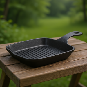 Mini Grill <b>Pan</b> <b>Cast</b> Iron 8x6 Inch Griddle For Indoor Outdoor Cooking - Product Image 3