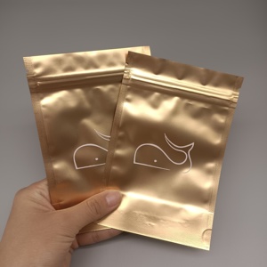 Pochette dorée avec impression Sac zip-lock en plastique aluminium avec fente <span class=keywords><strong>Euro</strong></span> Pochettes debout en mylar métallique doré - Product Image 2