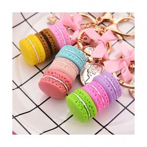 Macaroon Keychain Women Cake <b>Key</b> Chain Fashion Cute French Pastries Keychain <b>Bag</b> Charm Car <b>Key</b> <b>Ring</b> Wedding Party Gift Jewelry - Product Image 1