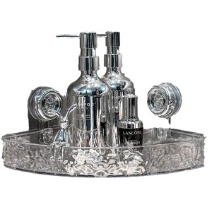 Carrito de <span class=keywords><strong>ducha</strong></span> de esquina con ventosa, estante de <span class=keywords><strong>ducha</strong></span> de plástico <span class=keywords><strong>para</strong></span> organizador de baño y cocina, estante de almacenamiento <span class=keywords><strong>sin</strong></span> necesidad de perforación - Product Image 1