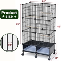 Cage à oiseaux polyvalente multicouche empilable, grande cage d'élevage pour oiseaux, plateau amovible en fil de fer pour agapornis, perruche, ara, perroquet