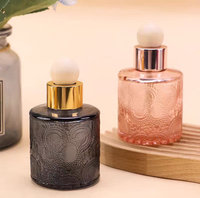 Bouteille diffuseur classique ronde en verre coloré 100 ml pour diffuseur de parfum à bâtonnets décoratif pour la maison