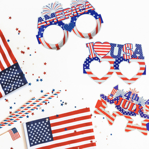 Xieli Nuevo Día de la Independencia Dibujos Animados Fiesta Decoración Gafas Gafas de Papel Desechables - Product Image 3