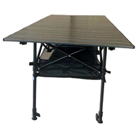 Table de camping pliable portable en alliage d'aluminium léger, pour pique-nique en extérieur, hauteur réglable, sac de rangement, mobilier d'extérieur