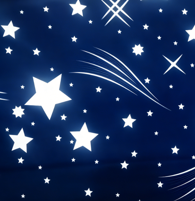 High Quality Starry Sky Blue Bonded Bathtub Fabric 100% Polyester Heat Transfer Printing Home Textile Fabric Wholesale