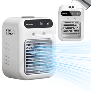 0728 Multi-layer Horizontal Blinds Quiet <b>Air</b> <b>Conditioner</b> 2 Speed Water Cooler <b>Mini</b> Rechargeable Desk Fan for Travel - Product Image 1