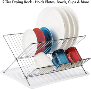 Escurridor de Platos Plegable en Forma de X de 2 Niveles, Escurridor de Platos para Encimera, Escurridor de Platos para Mesa de Cocina, Soporte para Secar Vajilla - Product Image 4