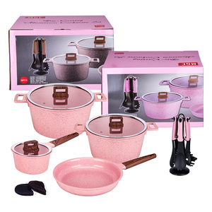 <span class=keywords><strong>Juego</strong></span> <span class=keywords><strong>de</strong></span> utensilios <span class=keywords><strong>de</strong></span> cocina antiadherentes <span class=keywords><strong>de</strong></span> cerámica MGC <span class=keywords><strong>de</strong></span> 14 piezas, <span class=keywords><strong>ollas</strong></span> y sartenes <span class=keywords><strong>para</strong></span> uso doméstico en la cocina, hechas <span class=keywords><strong>de</strong></span> metal <span class=keywords><strong>de</strong></span> aluminio duradero - Product Image 4