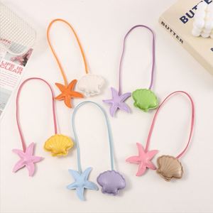 Macaron Color Pu Leather Starfish Shell Pendant Decorative <b>Bag</b> <b>Charm</b> Cute Ocean Themed Gift Keychain for Women - Product Image 3