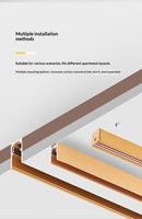 Rail magnétique 48V DC doré, design moderne et flexible sans éclairage principal pour les travaux de décoration intérieure de villas et de locaux commerciaux (plafond et mur)