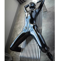Combinaison en latex noir HM, moulante et sculptante, effet brillant, pour jeux de soumission BDSM, vêtement sexy sur mesure