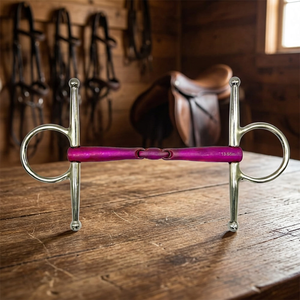 Bridon Baucher à double articulation en titane rose Tough Tack TT-PTB-001 avec emballage personnalisé - Product Image 2