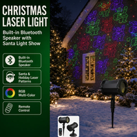 Projecteur laser de Noël avec haut-parleur Bluetooth, motifs de Père Noël RGB, télécommande, pour extérieur, jardin, pelouse, neige, maison