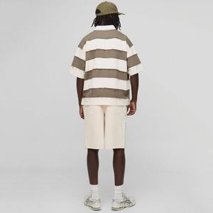 Camisetas de Manga Corta de Alta Calidad para Hombre, 100% Algodón, Estilo Rugby Holgado, Desgastado, Transpirable, de Punto, Ajuste Holgado - Product Image 3