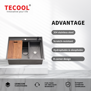 Wastafel Cuci Piring Single Bowl Baja 304 Desain Modern Baru Untuk Dapur - Product Image 3