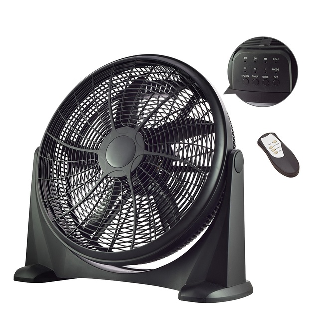 100W 20 Inch Electric Box Fan with Remote Control Outdoor Use Plastic Construction Copper Motor 3-Speed