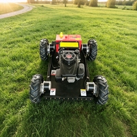 Tondeuse à gazon robotisée télécommandée, machine à couper l'herbe, moteur à essence, largeur de coupe 550 mm, tondeuse à gazon automatique robotisée pour ferme et jardin