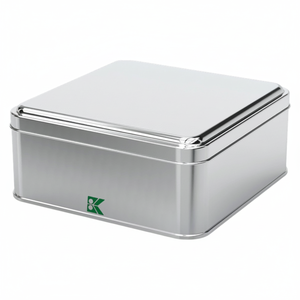 Kontensan Square Tin Can 1 Lt Baklava <b>Sweet</b> Treats <b>Box</b> 158x158x62 mm Slip Lid Model L335 Turkey - Product Image 2