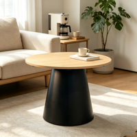 Table basse moderne en métal, table d'appoint, table à manger, structure en fer, mobilier commercial pour restaurant, table ronde noire pour salon