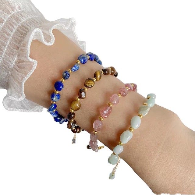 Sweet Elegant Delicate Natural Freshwater Pearl Amethyst Morganite Healing Crystal Gemstone Bracelet for Women Girls