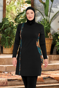 Lo más nuevo, 3 uds., traje de baño musulmán, estampado Digital, hiyab musulmán modesto, turbante, Burkini, traje de baño islámico para mujer - Product Image 4
