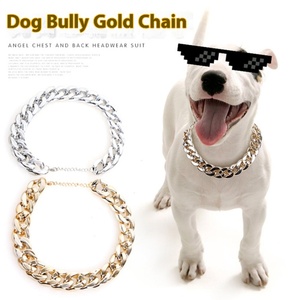 Guluu Fadou <b>Dog</b> Bully Gold Chain Fashion Adjustable Plastic <b>Small</b> & Medium Necklace <b>Collar</b> - Product Image 3