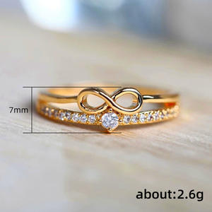 Anello F1643 in Oro Giallo con Diamante, Anello di Fidanzamento da Donna con Diamante Naturale Taglio Brillante Rotondo, Design Infinity - Product Image 5