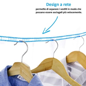 Corde à <span class=keywords><strong>linge</strong></span> en nylon de 5 mètres, verte, bleue, rose, résistante au vent, pour séchage extérieur - Product Image 4