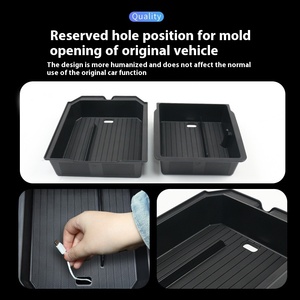 Para Tesla Huan, Nueva Versión, Modelo 3, soporte para gafas de Control central, caja de almacenamiento, reposabrazos, accesorios de almacenamiento para <span class=keywords><strong>coche</strong></span> - Product Image 3