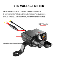 Chargeur Usb Étanche Type-c 3a Cycles Guidon de Moto Chargeur Usb avec Voltage Meter