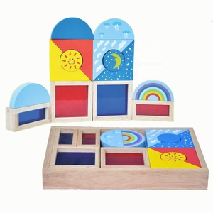 Juguete de bloques de madera de arcoíris con logotipo personalizado para un rango de edad de 5 a 7 Material de goma duradero con estuche Juguetes para bebés - Product Image 1