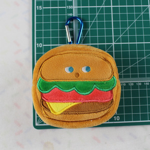 High Quality KL Brand Cartoon Plush Coin Purse Burger Design Mini Storage <b>Bag</b> Earphone Keychain Holder Cute Gift Custom Logo - Product Image 2