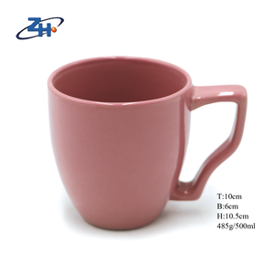 Пользовательские Розовый Цвет Глазурованная Керамическая кофейная кружка со специальной ручкой кружка для воды - Product Image 3