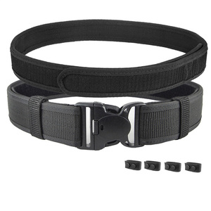 Ceinture tactique en nylon robuste sur mesure en gros, confortable pour une utilisation en extérieur avec 4 boucles et logo personnalisé - Product Image 1