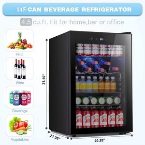 Refrigerador de Bebidas Rebirth RBC, Enfriador de 126 Latas, <span class=keywords><strong>Mini</strong></span> Refrigerador con Puerta de Plástico, Pantalla Digital de Temperatura, Estantes Ajustables, para <span class=keywords><strong>Refrescos</strong></span> - Product Image 5