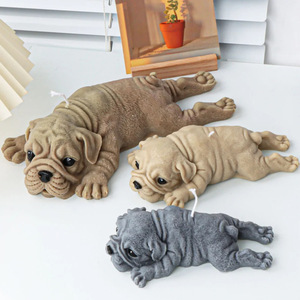 Sitzende Schlafende Bulldoggen-Welpen Kerzenform Tier-Welpen Umweltfreundliche <span class=keywords><strong>Sanzon</strong></span> Silikon Hundeliebhaber-Form - Product Image 3