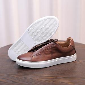 Scarpe da Passeggio Casual Vintage in Vera Pelle e Tela Resistente per Uomo, Vendita Diretta dalla Fabbrica 2025 - Product Image 4