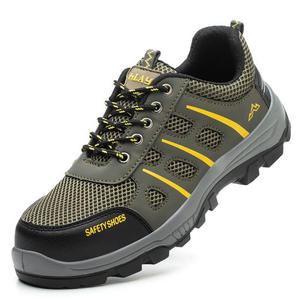 Chaussures de sécurité basses à embout d'acier vert militaire respirantes anti-écrasement anti-perforation pour hommes travail et randonnée - Product Image 5
