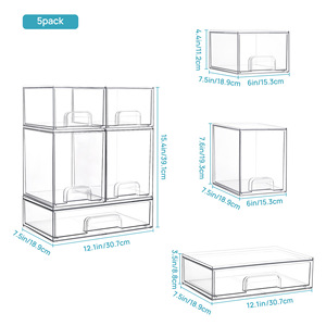 Clear Baby Bottle Organizer <strong>Storage</strong> <strong>Box</strong> with <strong>Drawers</strong> Stackable Acrylic Nursery Feeding Bottle <strong>Storage</strong> for Countertop - Product Image 6