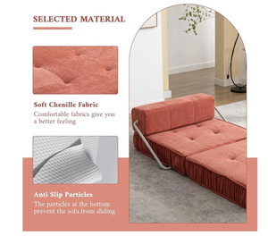 थोक लक्जरी बहु कार्यात्मक नेoric नारंगी नरम chenille कपड़े l आकार परिवर्तनीय मॉड्यूलर अनुभागीय सोफा - Product Image 6