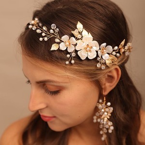 Best-Selling Wedding <strong>Hair</strong> Accessories Crystal Pearl Tiara Flower <strong>Headpiece</strong> Alloy Bridal <strong>Hair</strong> <strong>Vine</strong> for Women Hot Jewelry - Product Image 2