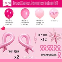 Kit de Guirnalda de Globos de Látex al por Mayor, Tema de Salud, Cinta Rosa, Conciencia sobre el Cáncer de Mama, Decoración para Eventos Benéficos y Fiestas, Personalizable
