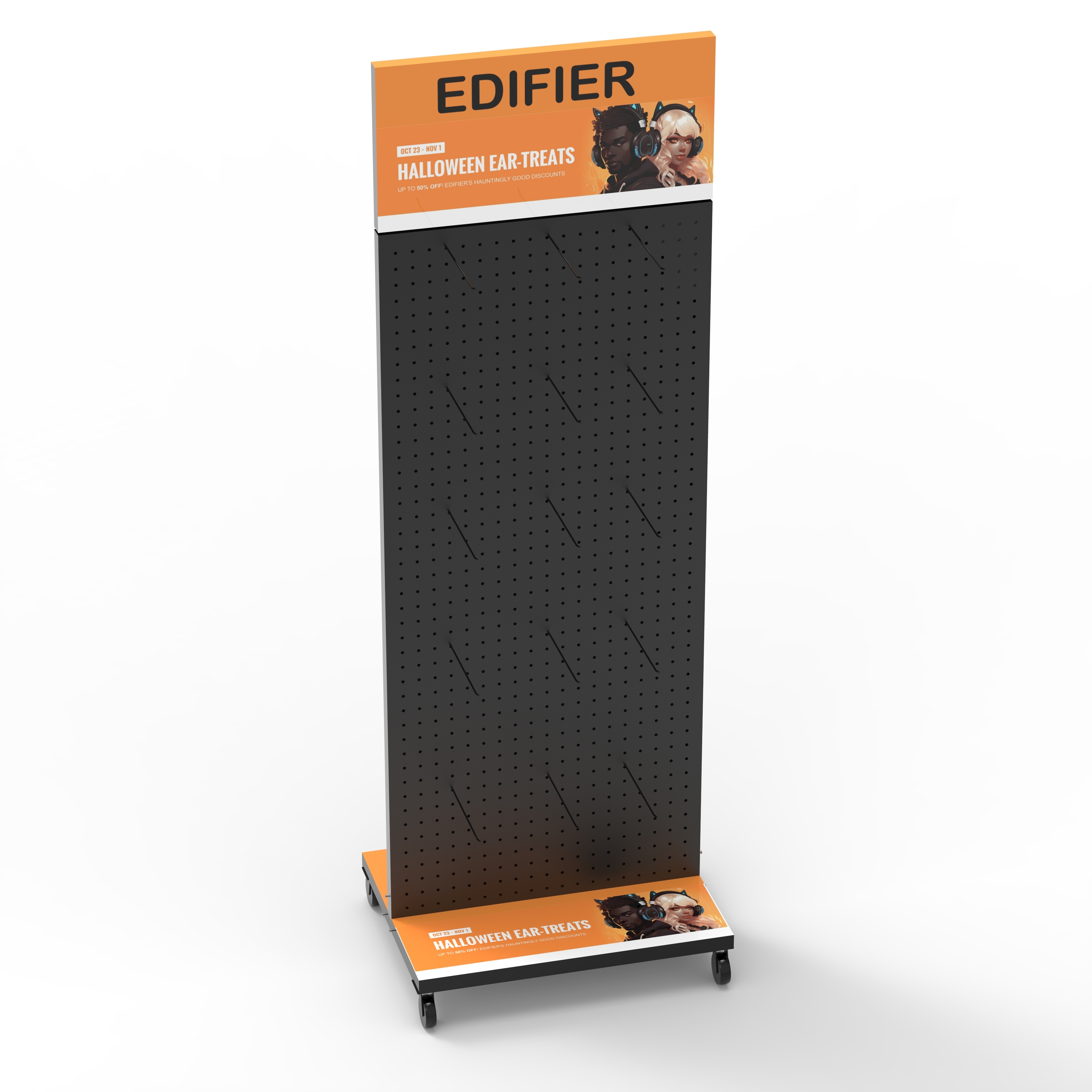 For Modern Metal Floor Standing Rolling Display Stand for Earphones with Customization for Mobile Stores Shopping Centers — view 5