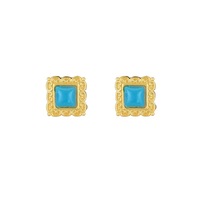 Cuentas espaciadoras cuadradas de gemas incrustadas de cobre y oro, suministro directo de fábrica, bricolaje, para pulsera, accesorios