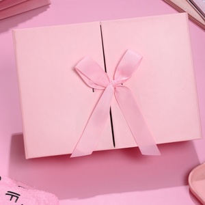 Boîte cadeau pliable à double porte en carton avec doublure en éponge, design pliable haut de gamme, écologique, avec nœud en ruban, cadre photo - Product Image 2